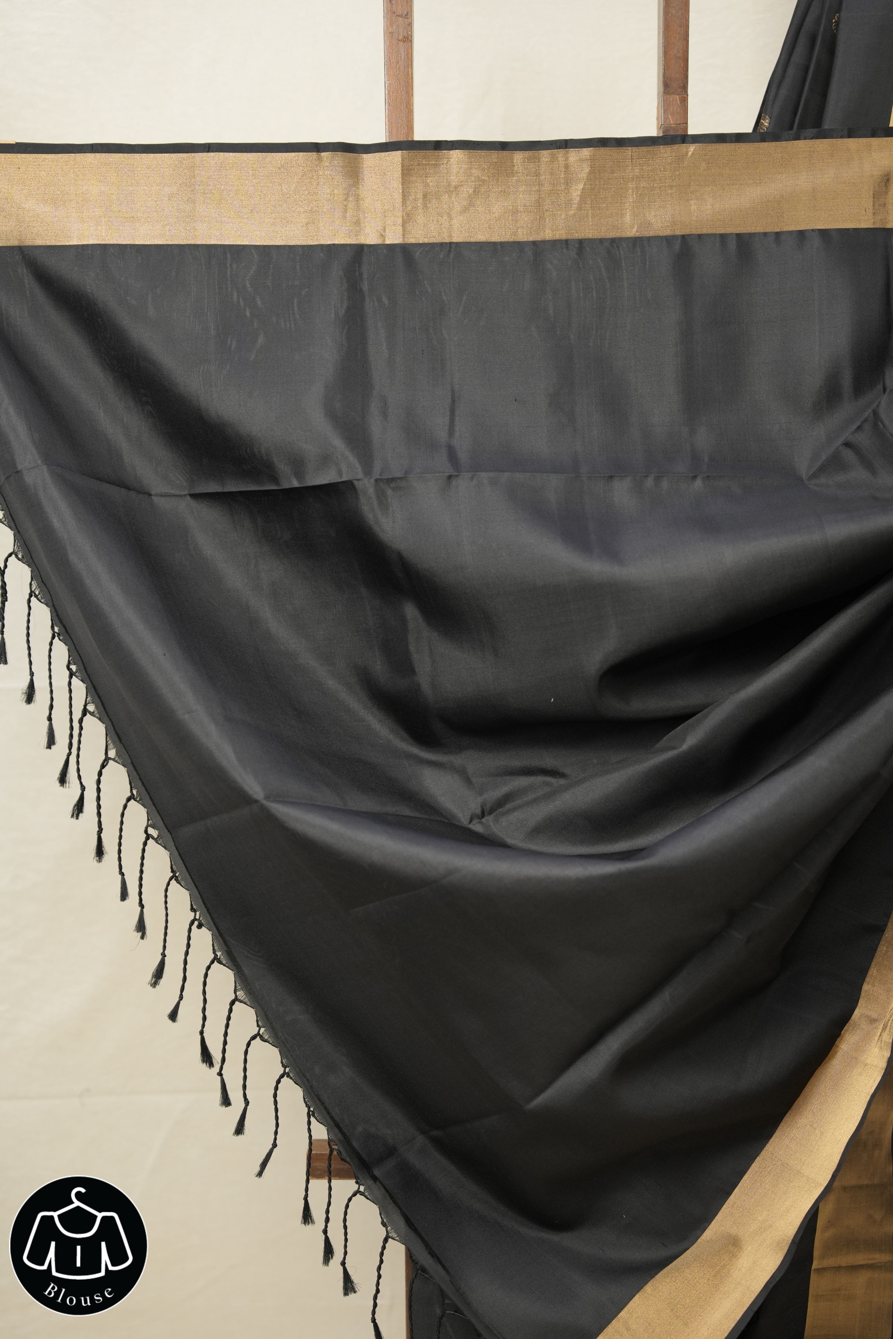 Black Soft Silk Saree - SRBSSS402