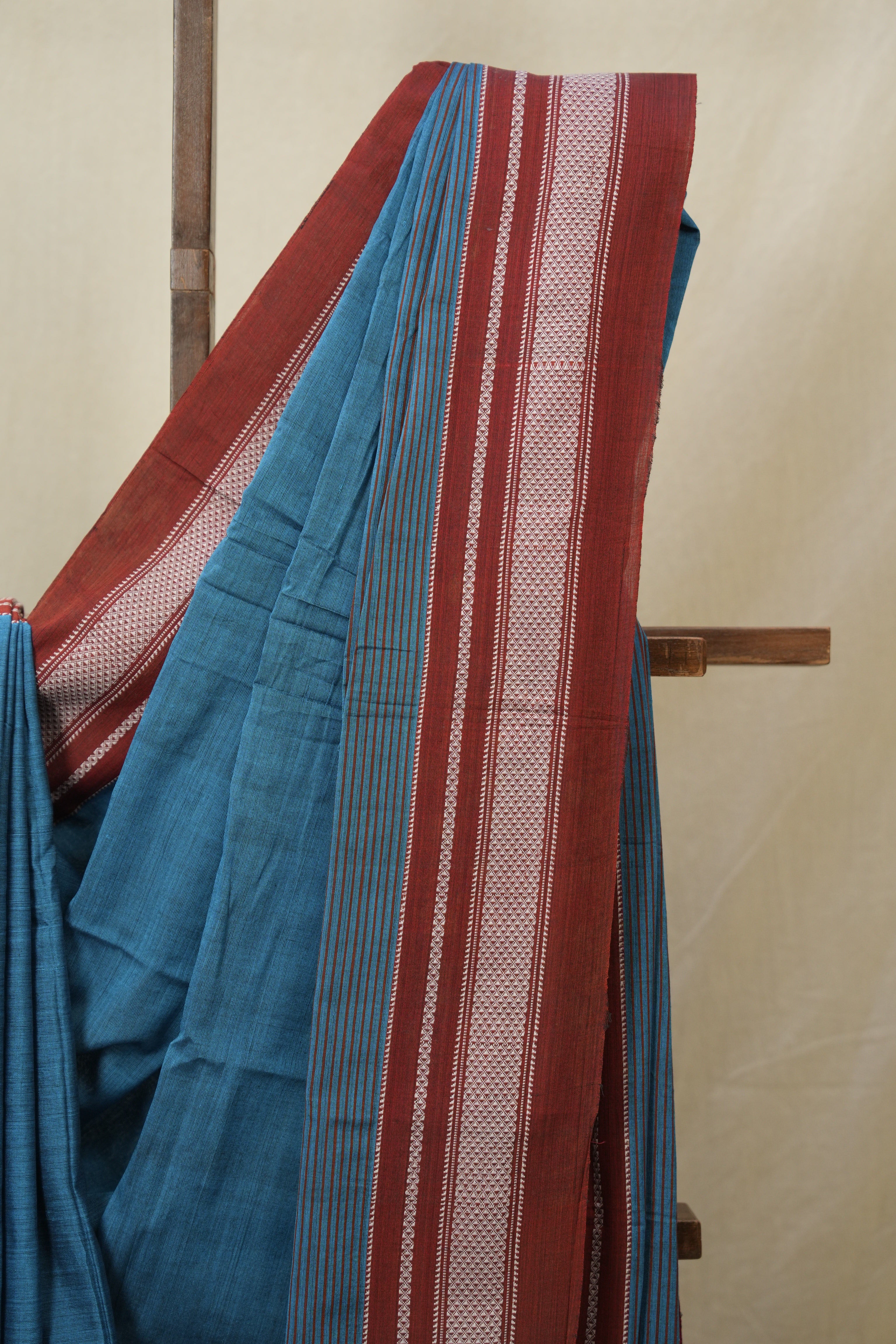 Teal Blue Cotton Ilkal Saree - SRTBCIS949