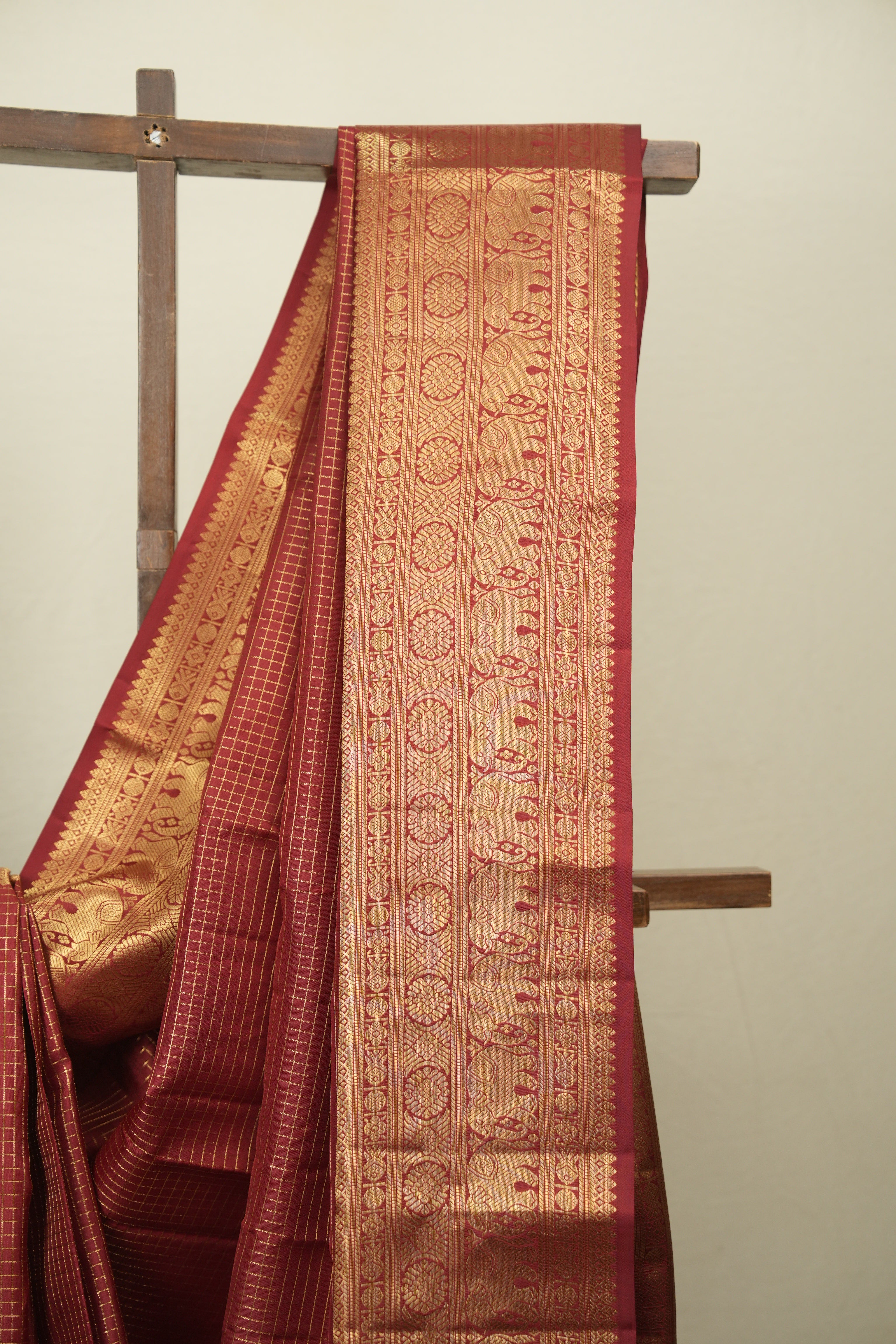 Maroon Kanjivaram Silk Saree - SRMKSS1090