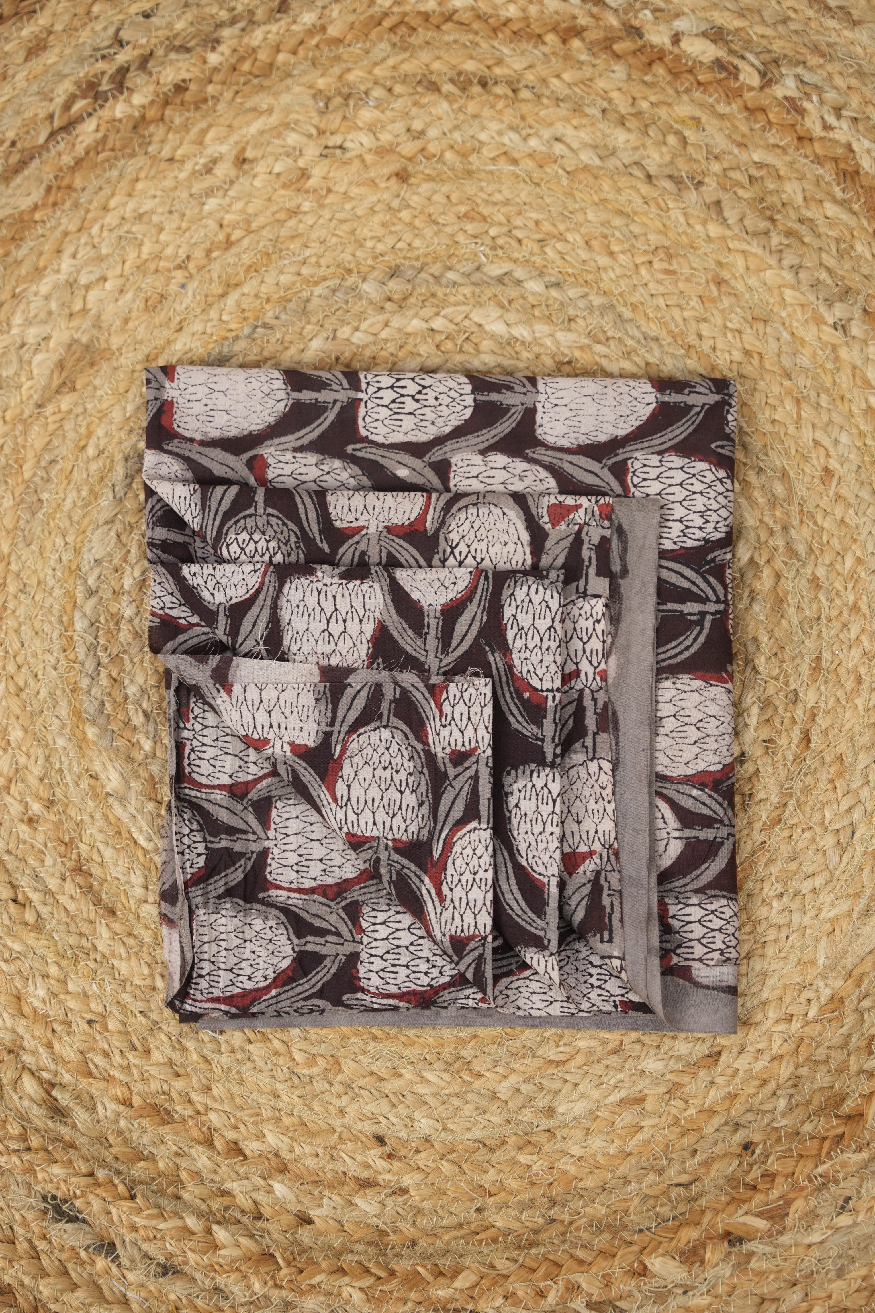 Hand Block Print Cotton Blouse Piece Set - SRCBPS19
