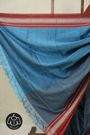 Teal Blue Cotton Ilkal Saree - SRTBCIS949