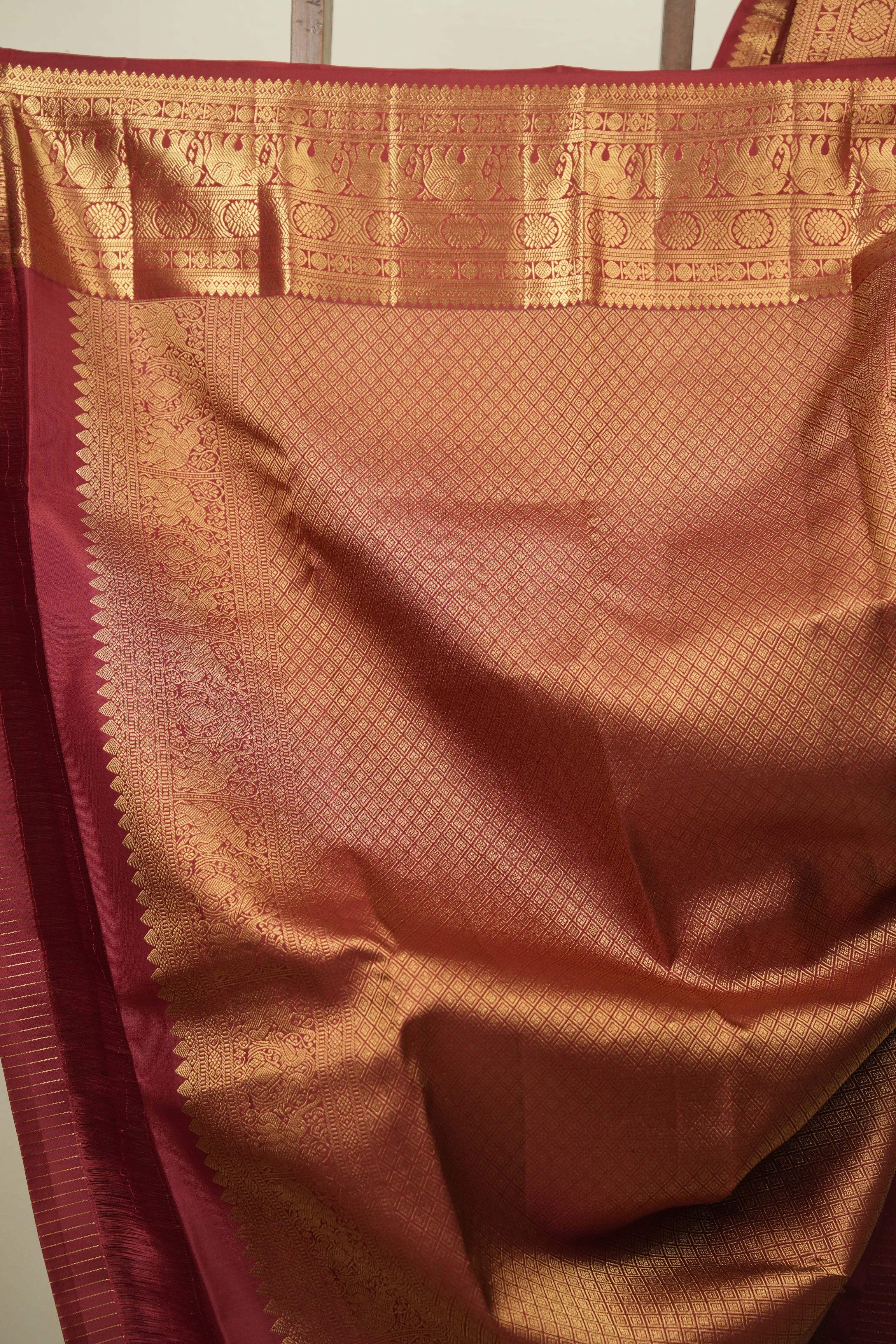 Maroon Kanjivaram Silk Saree - SRMKSS1090
