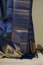 Peacock Blue Kanjivaram Silk Saree - SRPBKSS1091