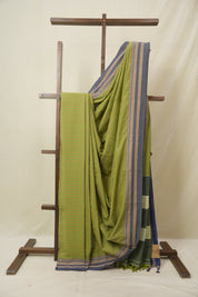 Olive Green Cotton Ilkal Saree - SROGCIS951