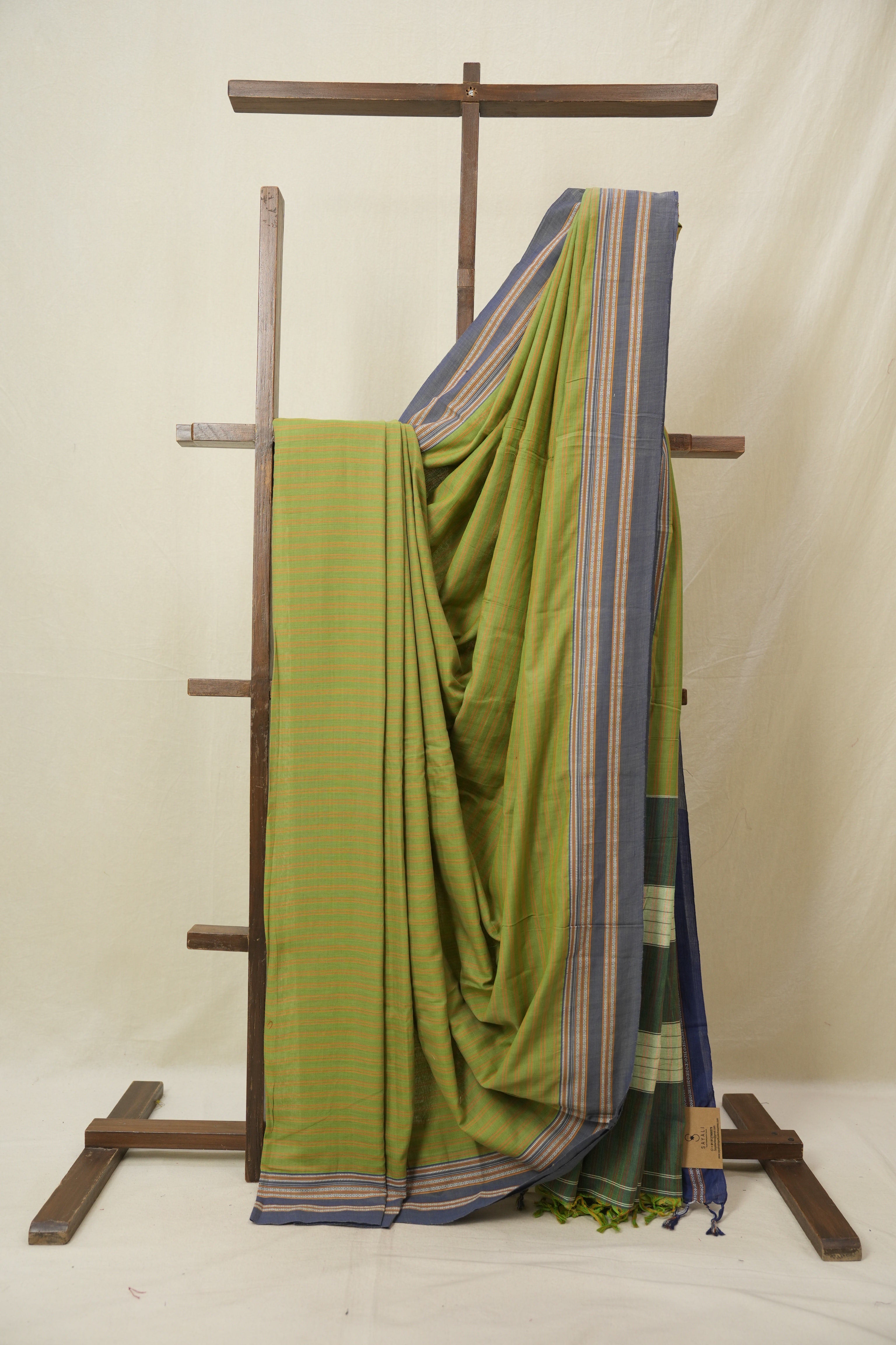 Olive Green Cotton Ilkal Saree - SROGCIS951