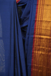 Navy Blue Narayan Peth Cotton Saree - SRNBNPCS71