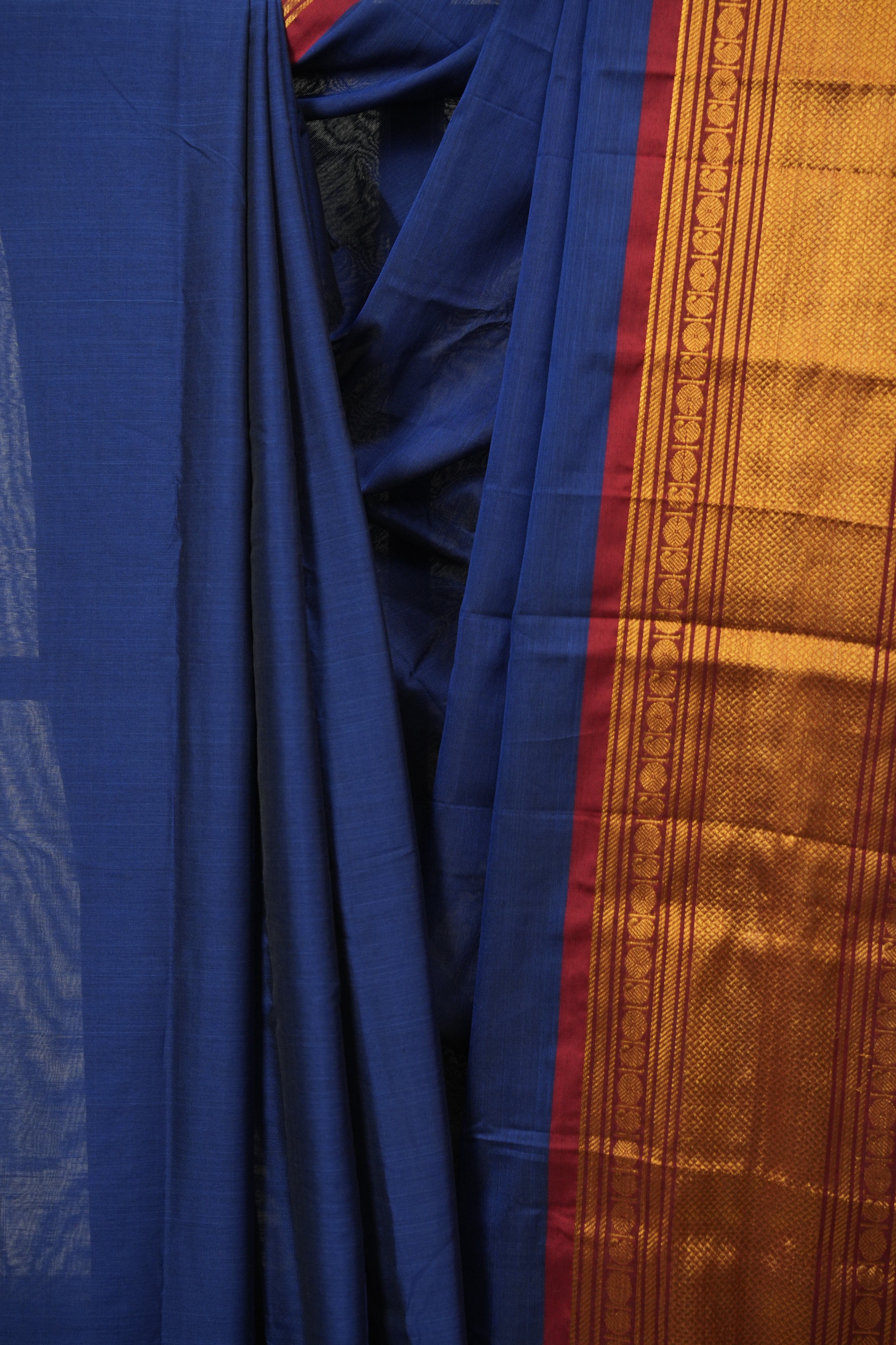 Navy Blue Narayan Peth Cotton Saree - SRNBNPCS71