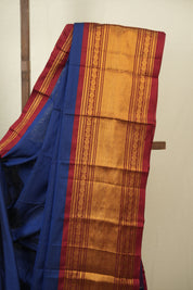 Navy Blue Narayan Peth Cotton Saree - SRNBNPCS71