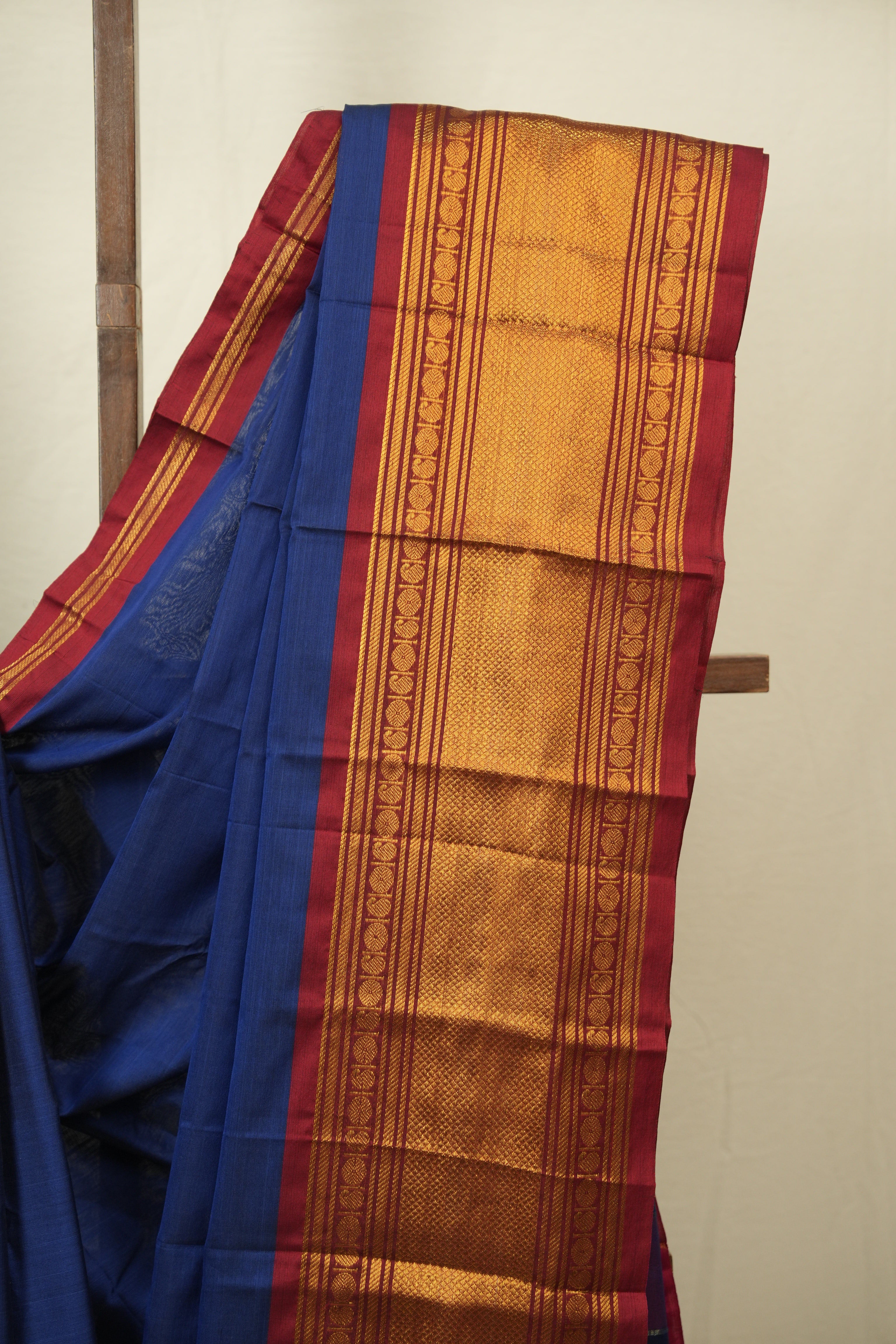 Navy Blue Narayan Peth Cotton Saree - SRNBNPCS71