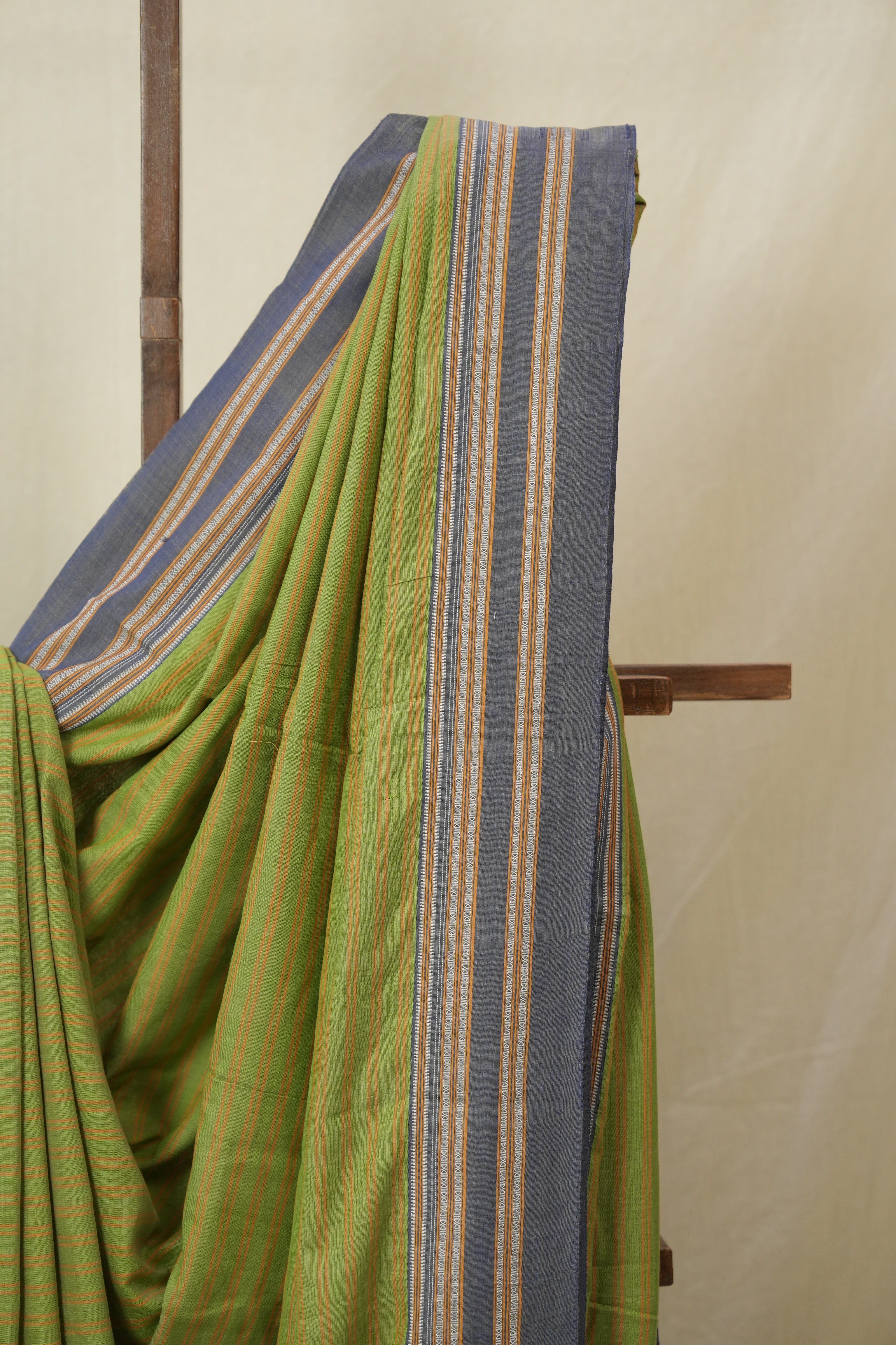 Olive Green Cotton Ilkal Saree - SROGCIS951