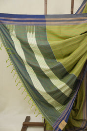 Olive Green Cotton Ilkal Saree - SROGCIS951