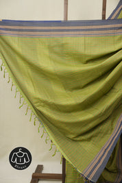 Olive Green Cotton Ilkal Saree - SROGCIS951
