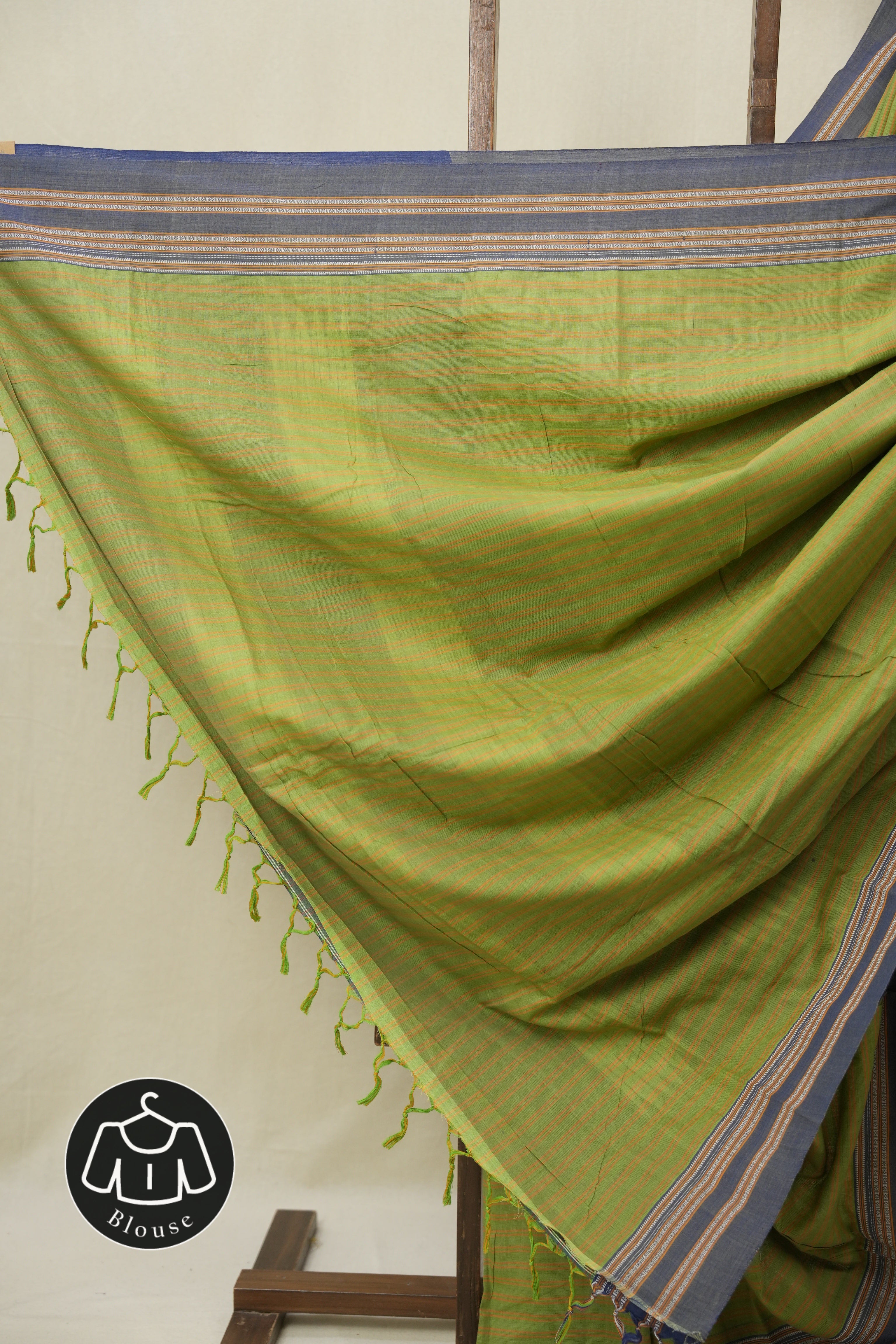 Olive Green Cotton Ilkal Saree - SROGCIS951