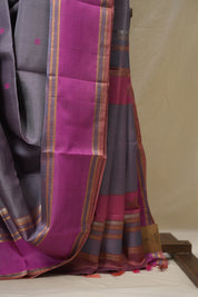 Dusty Lavender Kanjeevaram Silk Saree (DEFECT) - SRDLKSS65-PI