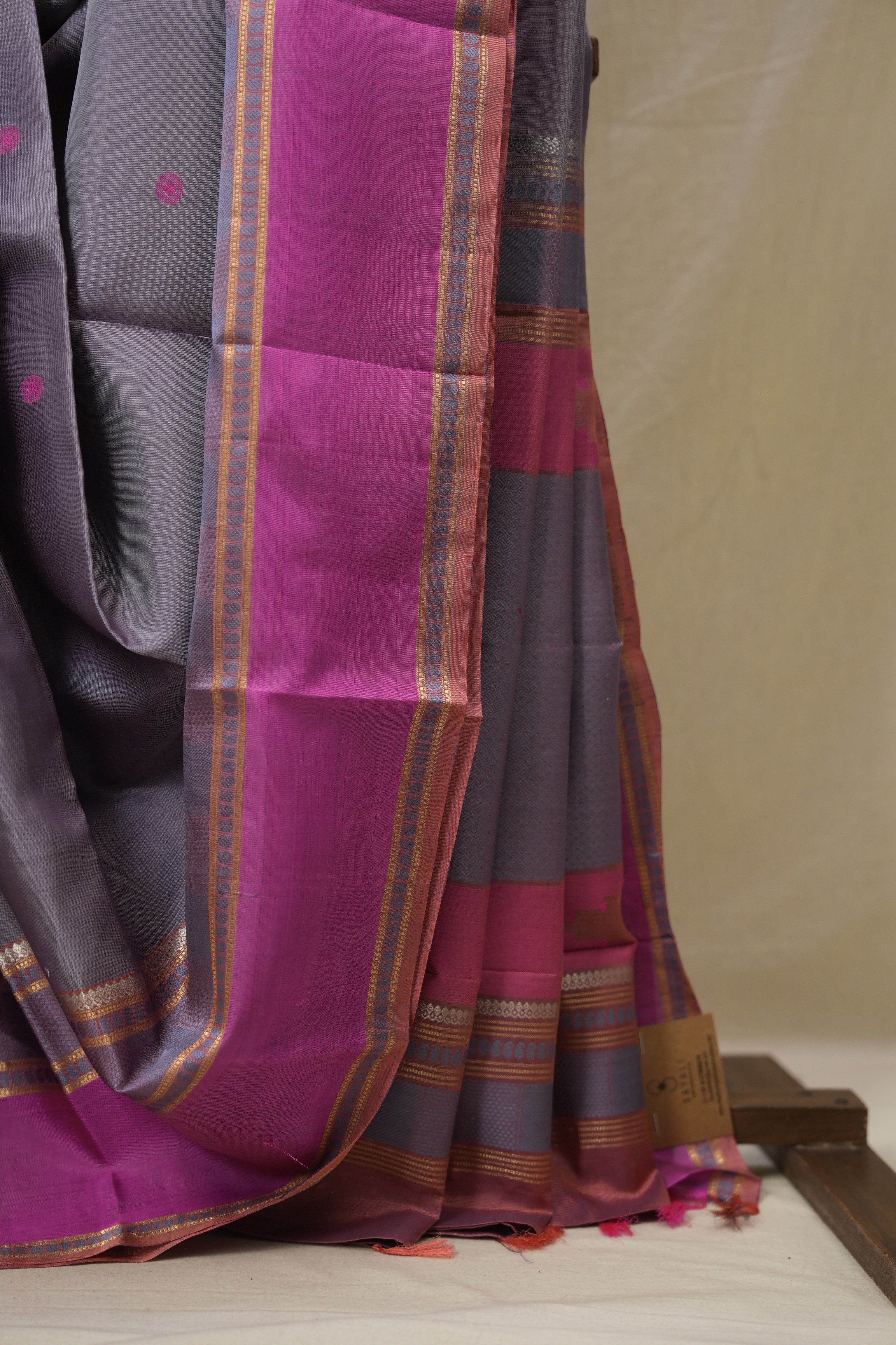 Dusty Lavender Kanjeevaram Silk Saree (DEFECT) - SRDLKSS65-PI