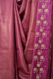 Pink Machine Embroidered Tussar Silk Saree - SRPMETSS1544