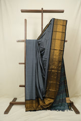 Grey Narayan Peth Cotton Saree - SRGNPCS63