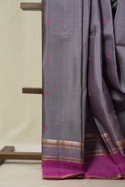 Dusty Lavender Kanjeevaram Silk Saree (DEFECT) - SRDLKSS65-PI