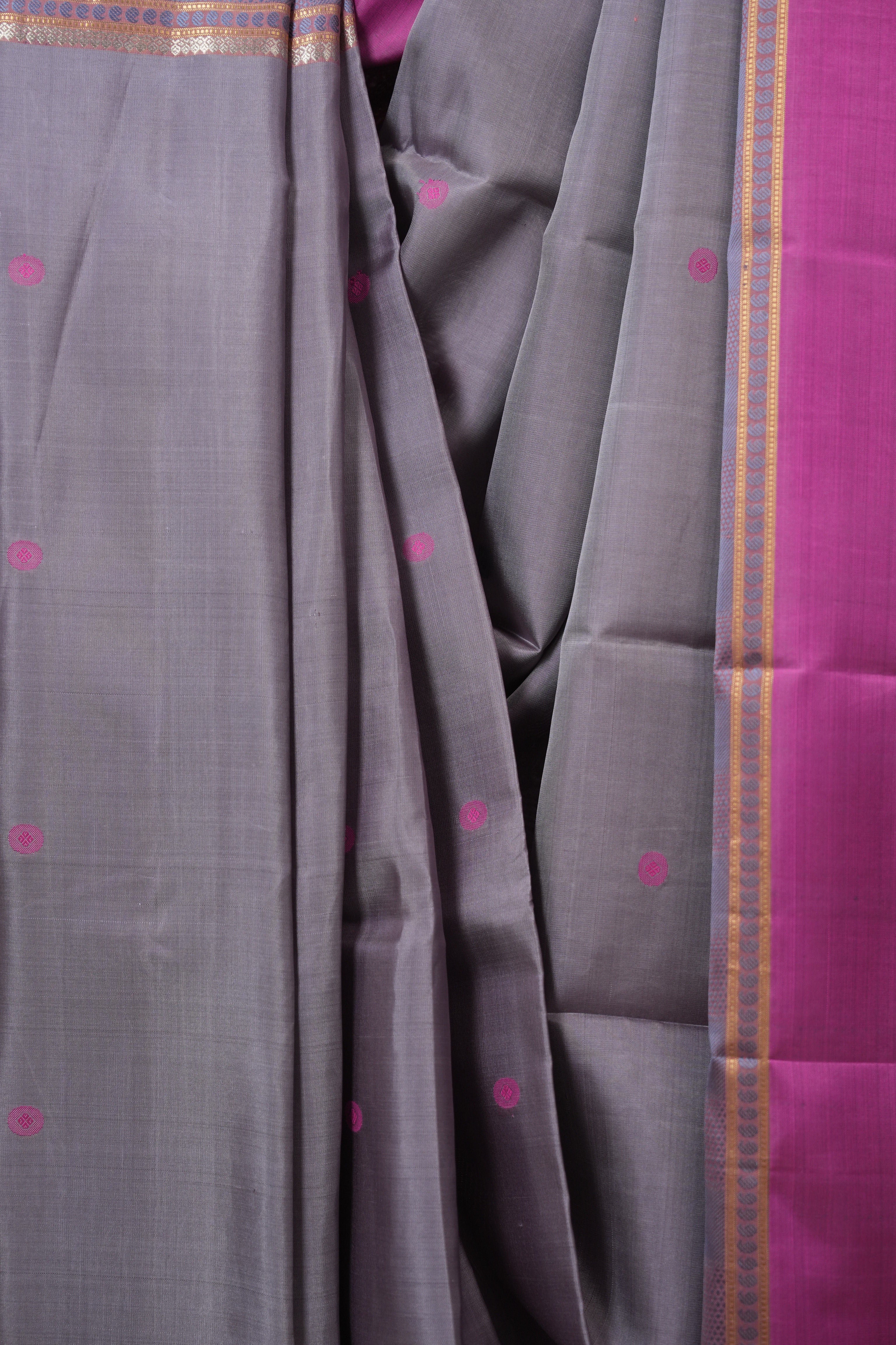 Dusty Lavender Kanjeevaram Silk Saree (DEFECT) - SRDLKSS65-PI