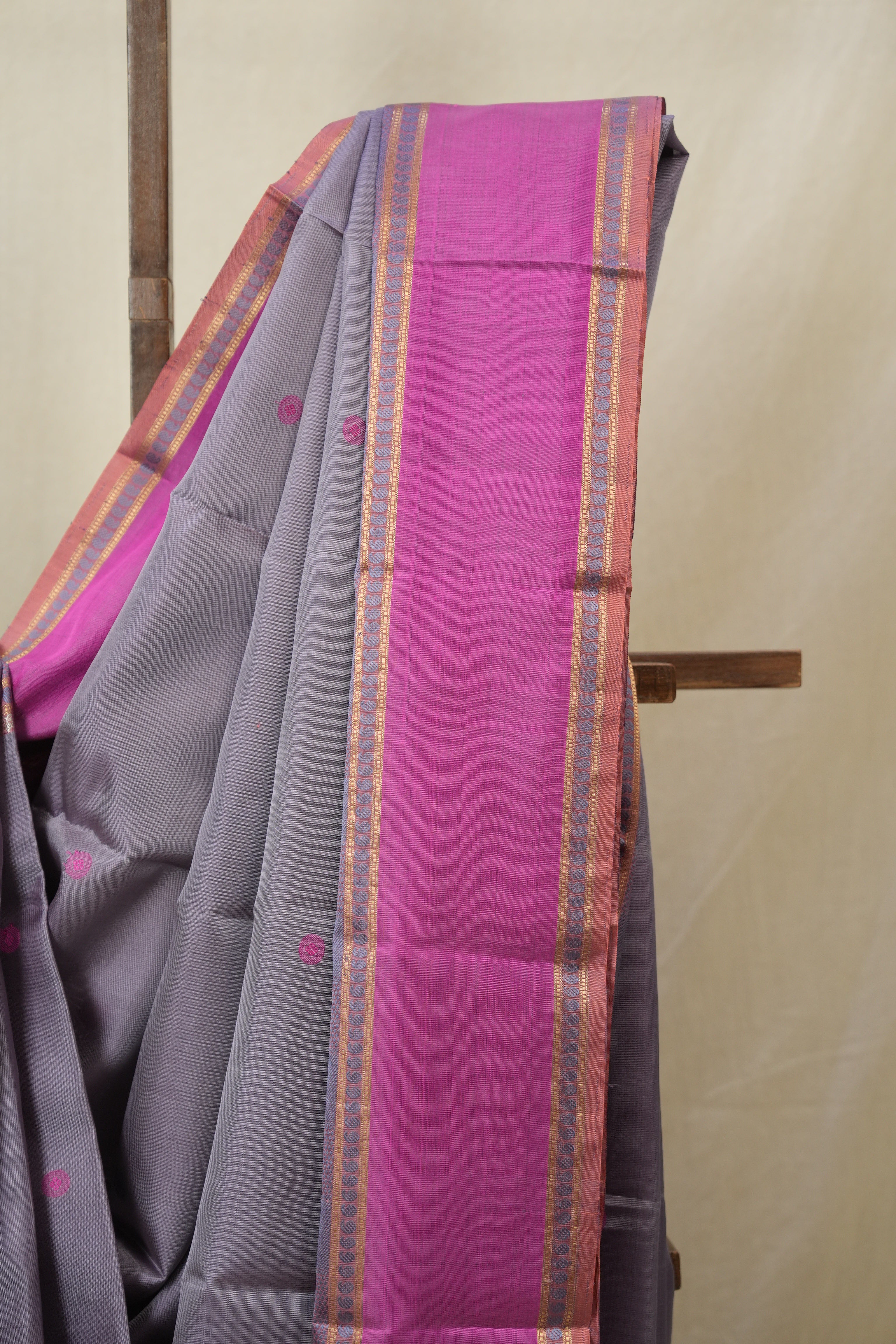 Dusty Lavender Kanjeevaram Silk Saree (DEFECT) - SRDLKSS65-PI