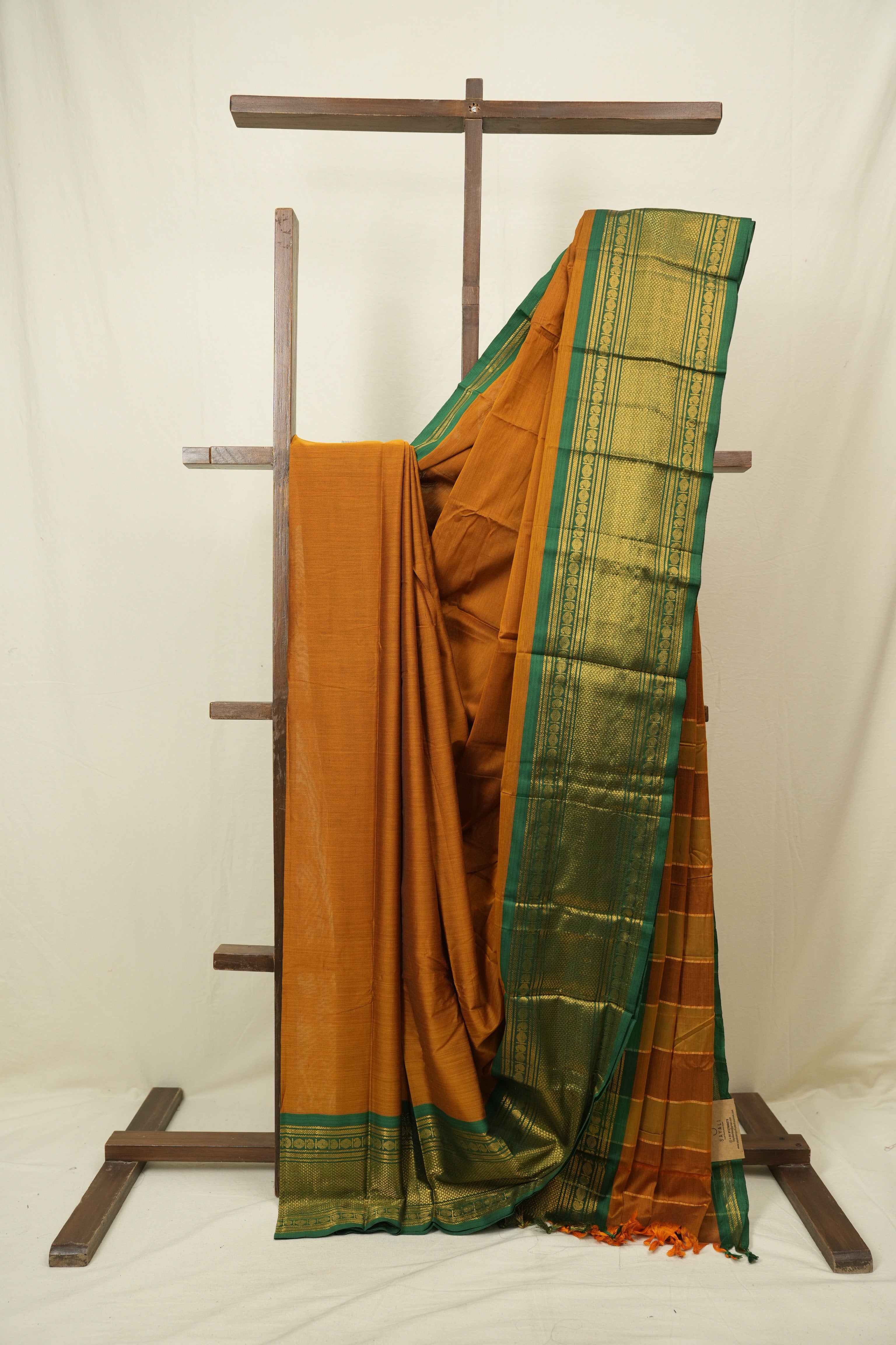 Orange Narayan Peth Cotton Saree - SRONPCS62