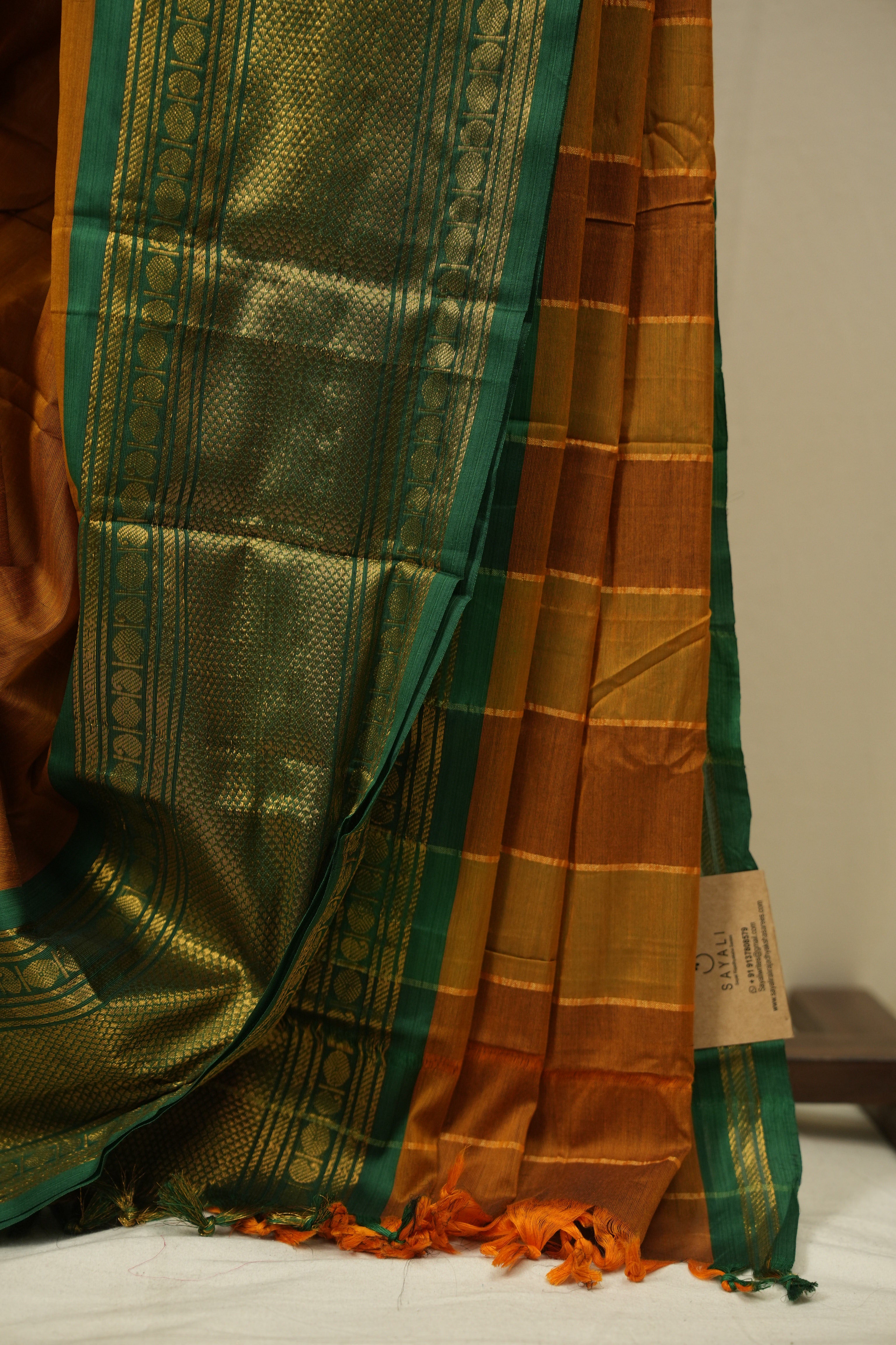 Orange Narayan Peth Cotton Saree - SRONPCS62