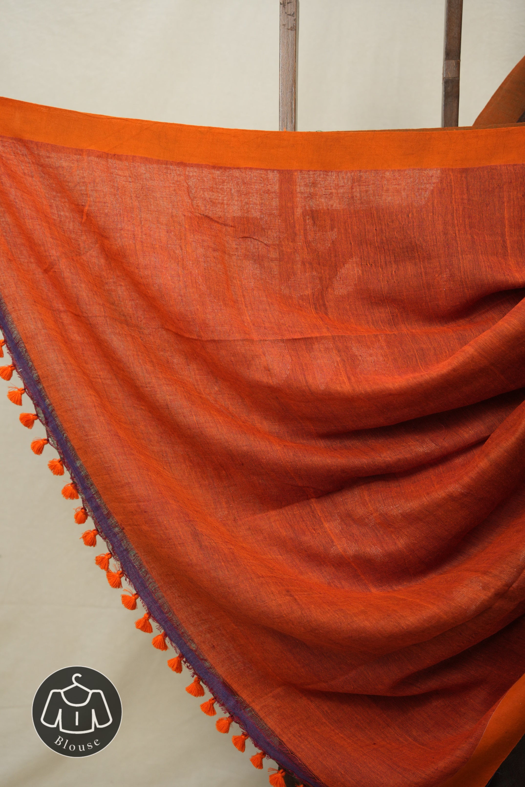 Green- Red Linen Jamdani Saree -SRGRLJS460