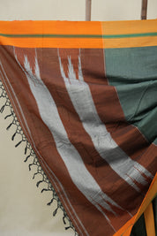Forest Green Cotton Ilkal Saree - SRGCIS961