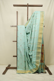 Aqua Green Gadwal Silk Saree - SRAGGSS656