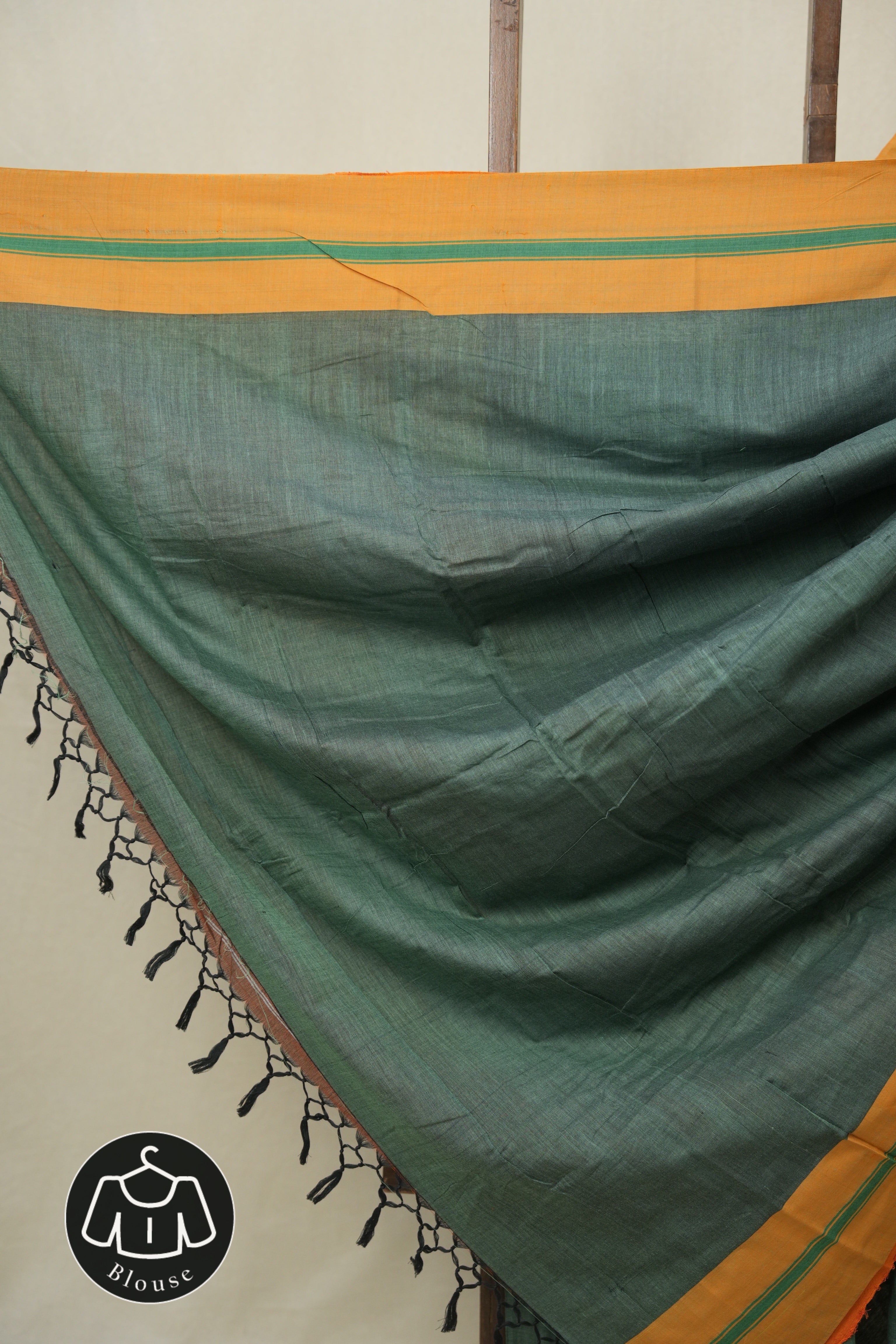 Forest Green Cotton Ilkal Saree - SRGCIS961