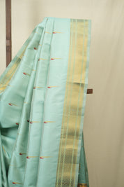 Aqua Green Gadwal Silk Saree - SRAGGSS656