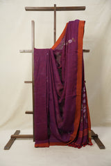Blue-Pink Linen Jamdani Saree -SRBPLJS459