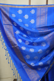 Blue Soft Silk Saree - SRBSSS495