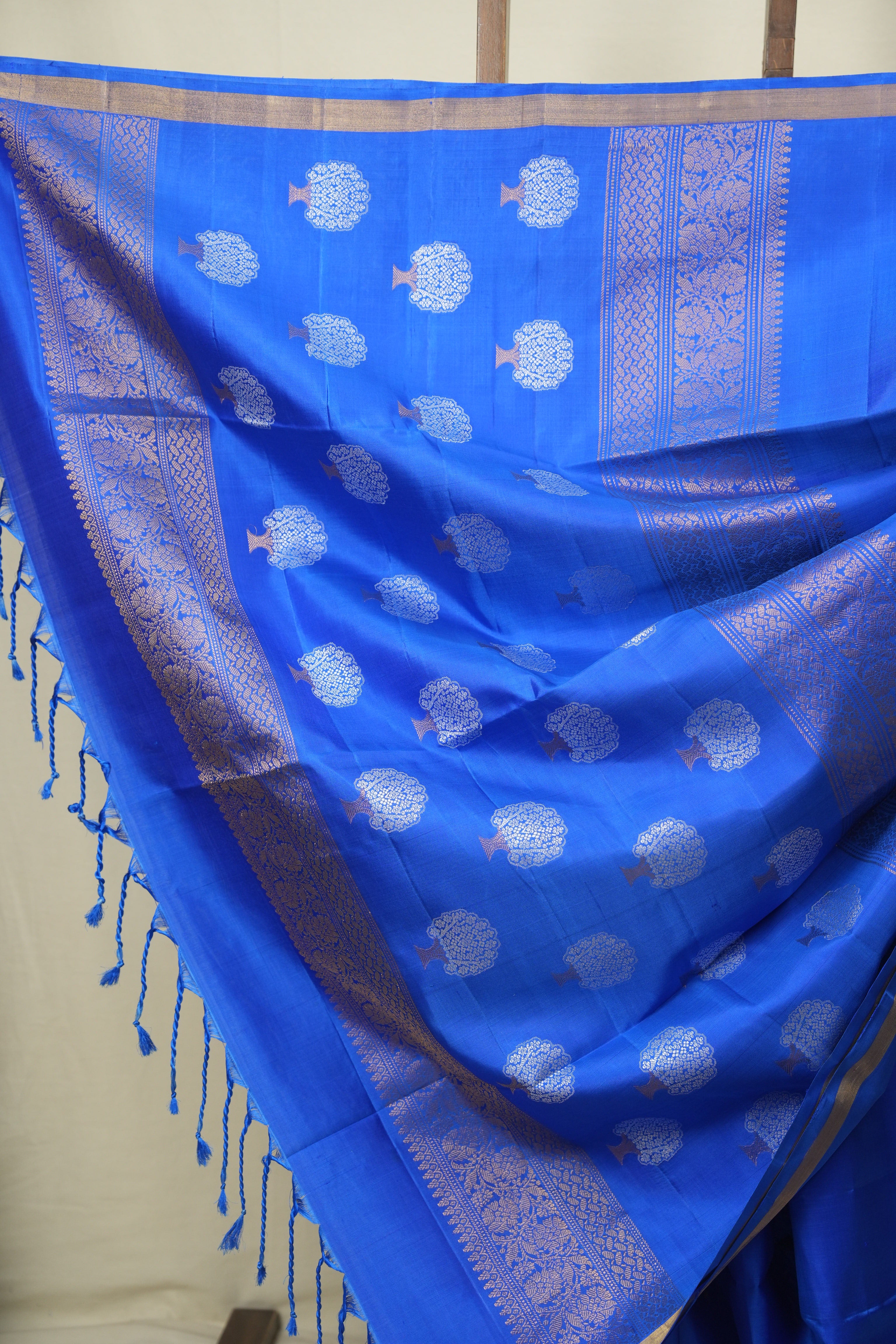 Blue Soft Silk Saree - SRBSSS495