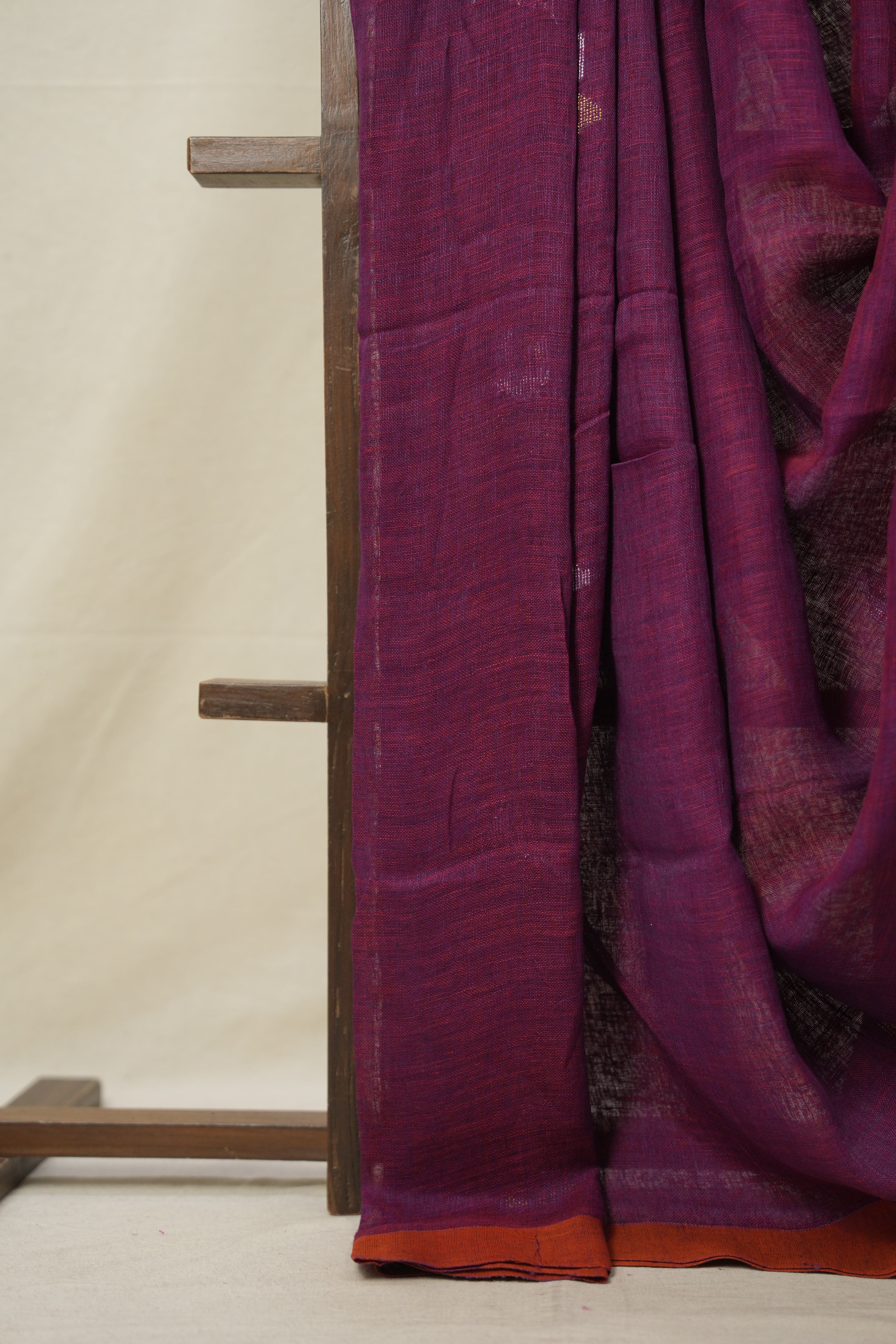 Blue-Pink Linen Jamdani Saree -SRBPLJS459