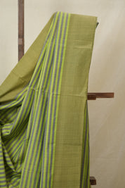 Green Stripes Cotton Ilkal Saree - SRGSCIS963