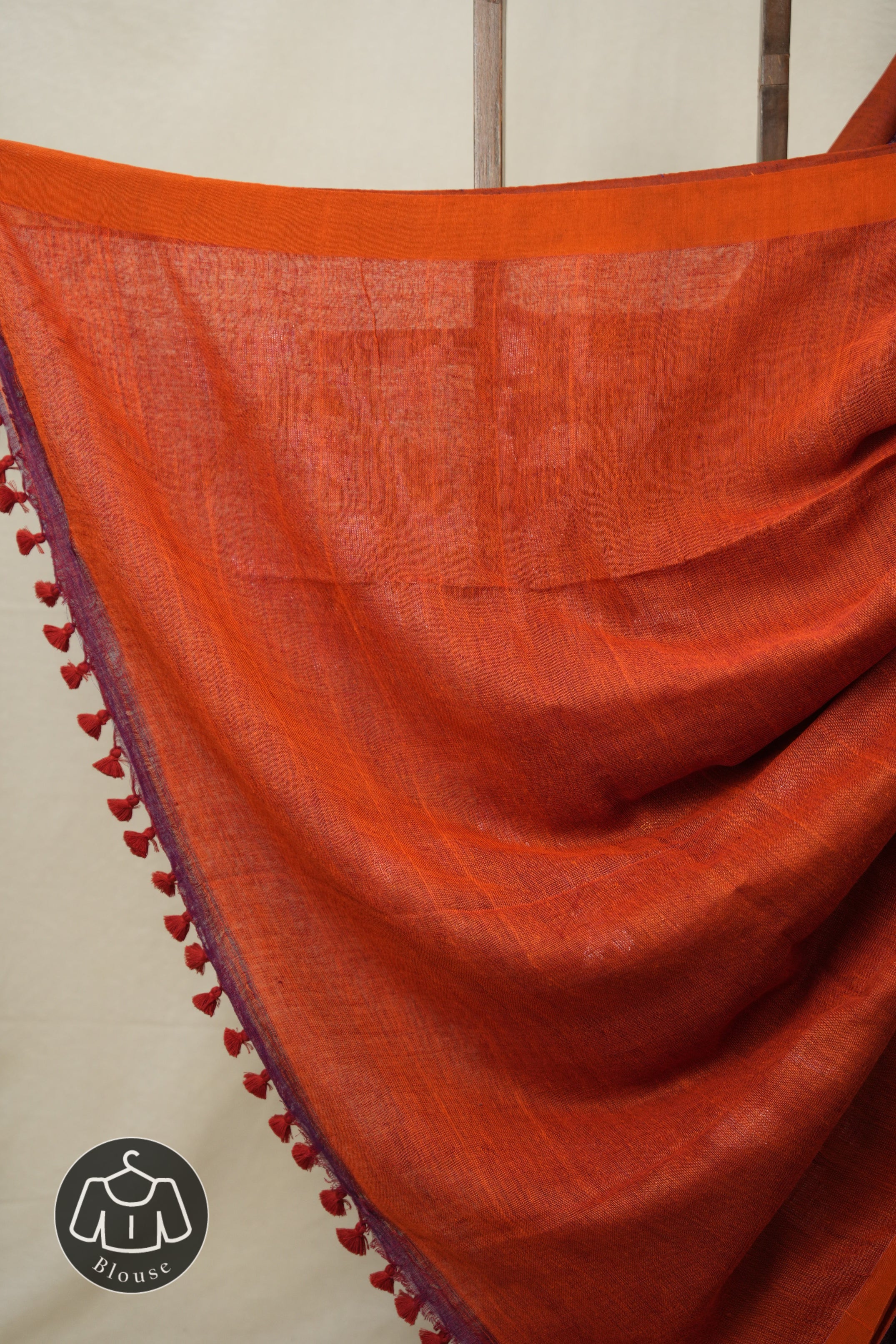 Blue-Pink Linen Jamdani Saree -SRBPLJS459
