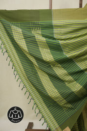 Green Stripes Cotton Ilkal Saree - SRGSCIS963