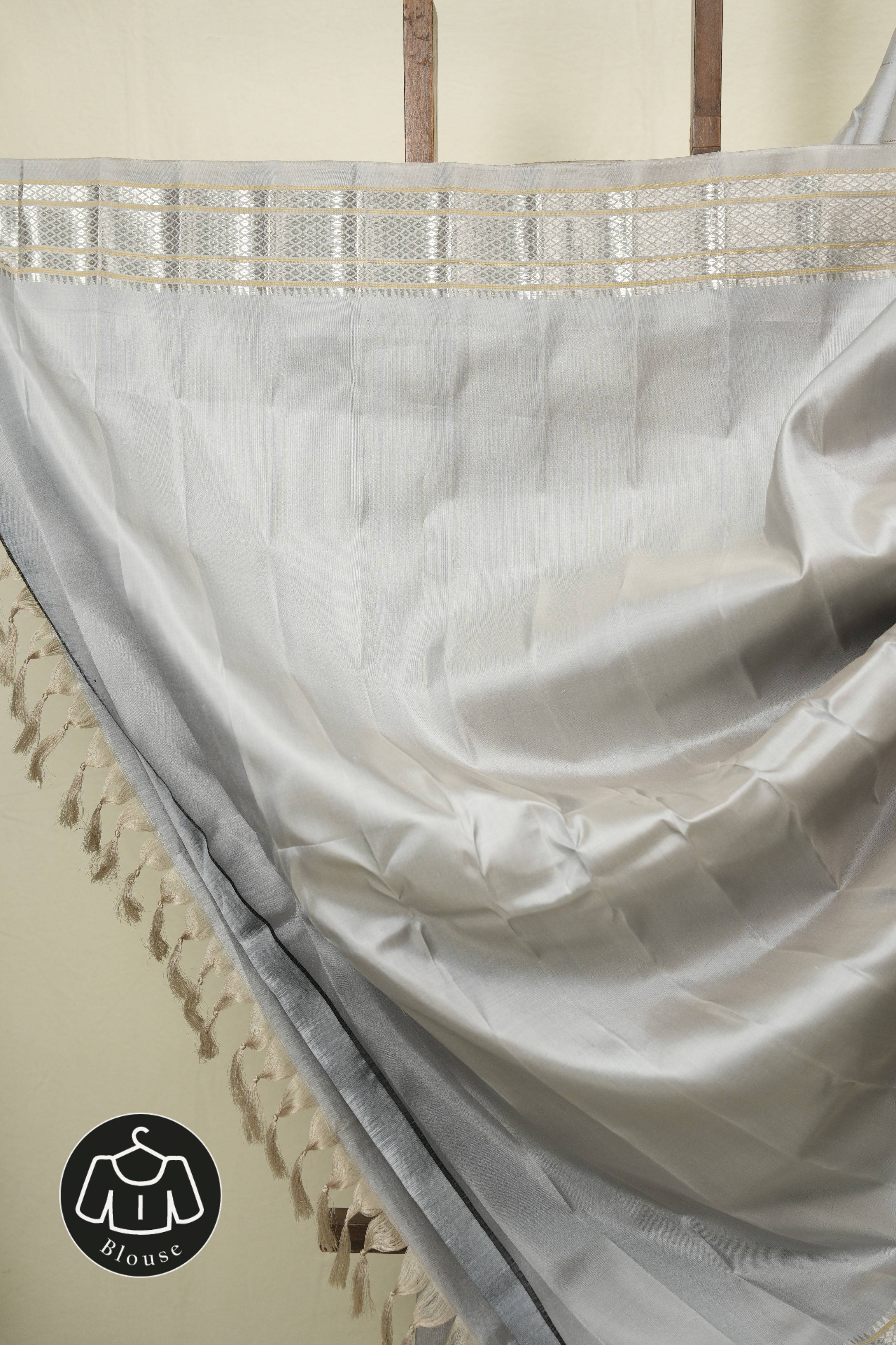 Grey Gadwal Silk Saree - SRGGSS654