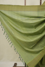 Green Stripes Cotton Ilkal Saree - SRGSCIS963