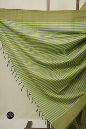 Green Stripes Cotton Ilkal Saree - SRGSCIS963