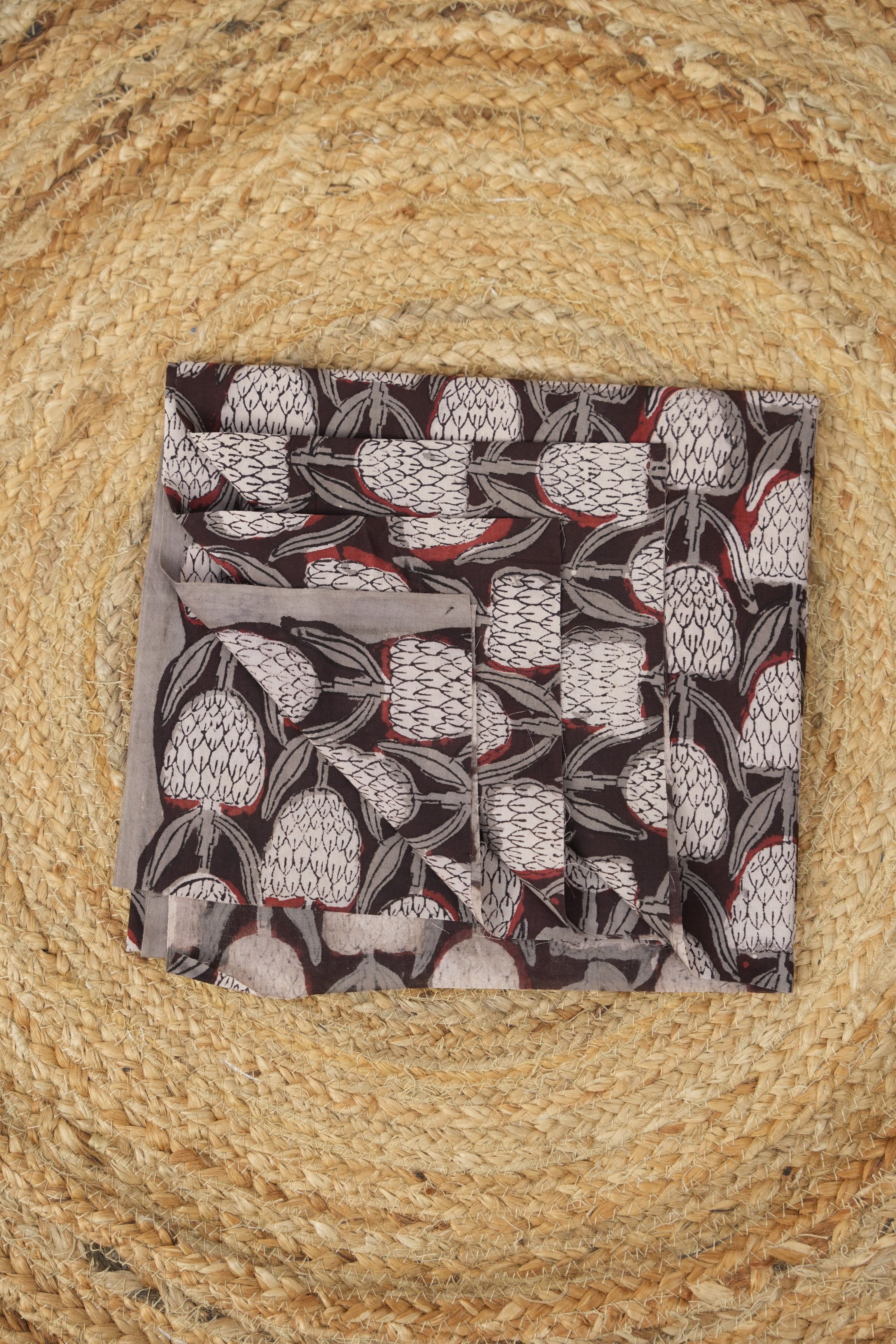 Hand Block Print Cotton Blouse Piece Set - SRCBPS25