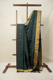 Forest Green Soft Silk Saree - SRFGSSS405