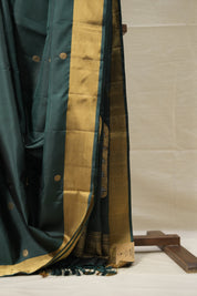 Forest Green Soft Silk Saree - SRFGSSS405