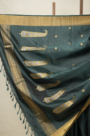 Forest Green Soft Silk Saree - SRFGSSS405