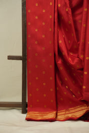 Red Gadwal Silk Saree - SRRGSS655