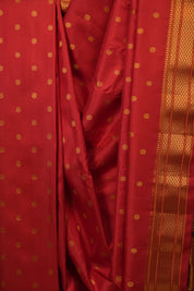 Red Gadwal Silk Saree - SRRGSS655