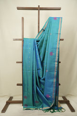 Peacock Blue Soft Silk Saree - SRPBSSS492