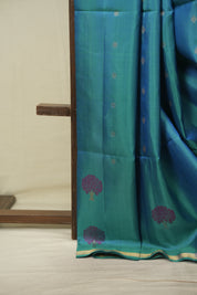 Peacock Blue Soft Silk Saree - SRPBSSS492