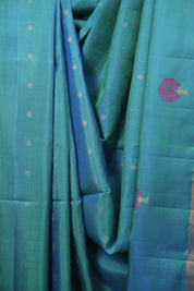 Peacock Blue Soft Silk Saree - SRPBSSS492